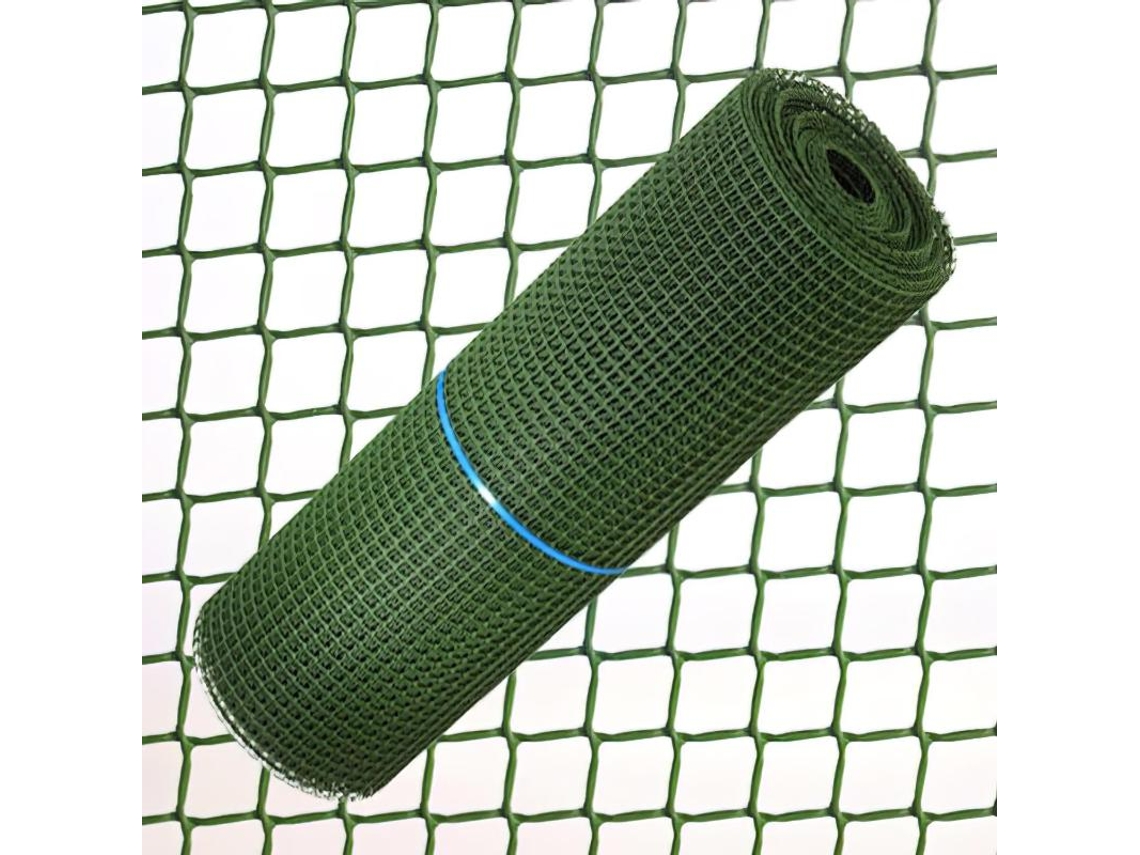 Tela Cuadrada Plastico 0.5 cm x 1 Metro Verde  Rollo 25 Metros SATURNIA