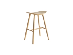 Banco de bar de madeira clara 65 cm Demory MILIBOO