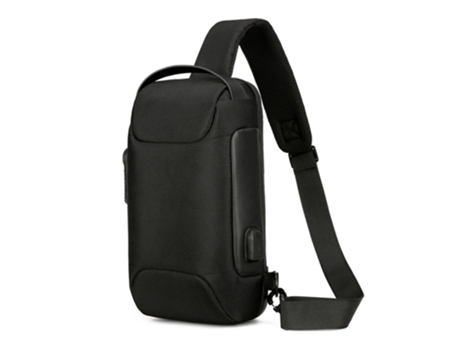 Bolso bandolera antirrobo, mochila impermeable para el pecho, mochila de hombro para hombres y mujeres (negro)