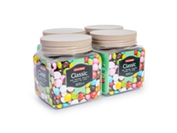 Pack de 4 Botellas PLASTIC FORTE (9.5 x 10.5 x 11.8 cm - Plástico - Multicolor)