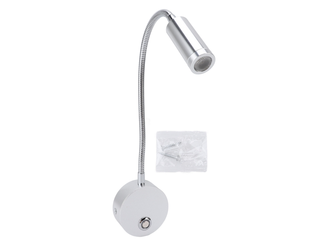 2026-luz De Lectura Dimmable Para Rv Y Barco Con Puerto Usb 10‑30v, Cuello De Cisne Flexible, 3 Temperaturas De Color, Plata