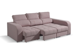 Sofá Cama BAZAR MONDIALE Bali (Rosa Claro - Madera, Poliéster - 245x105x100 cm)