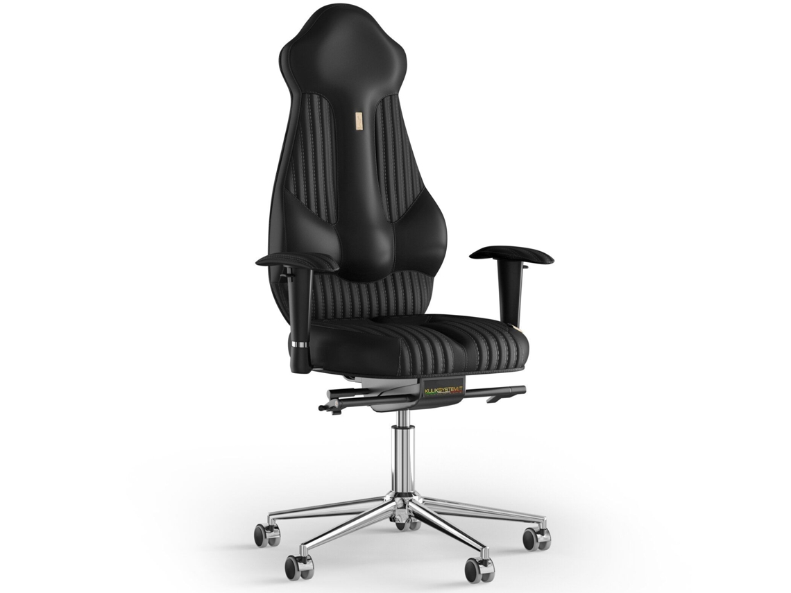 Silla de Oficina KULIK Costura Imperial PU Cuero (Preto -130x50x50cm)