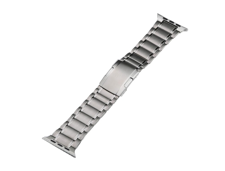 Correa de reloj inteligente para Apple Watch Ultra 2 49 mm Cinco cuentas Hebilla de tortuga Correa de reloj de acero de titanio (Plata)