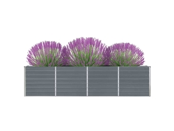 Macetero/Parterre Elevado para Jardín 320X40X77 cm Acero Galvanizado Gris
