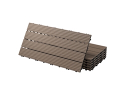 Pack 2er P2er Panel De Suelo Wpc 60x30 Marrón Oscuro