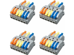 Juego de 4 conectores de cable Kv436, conectores compactos para resorts, 3 entradas, 6 salidas para conductores.