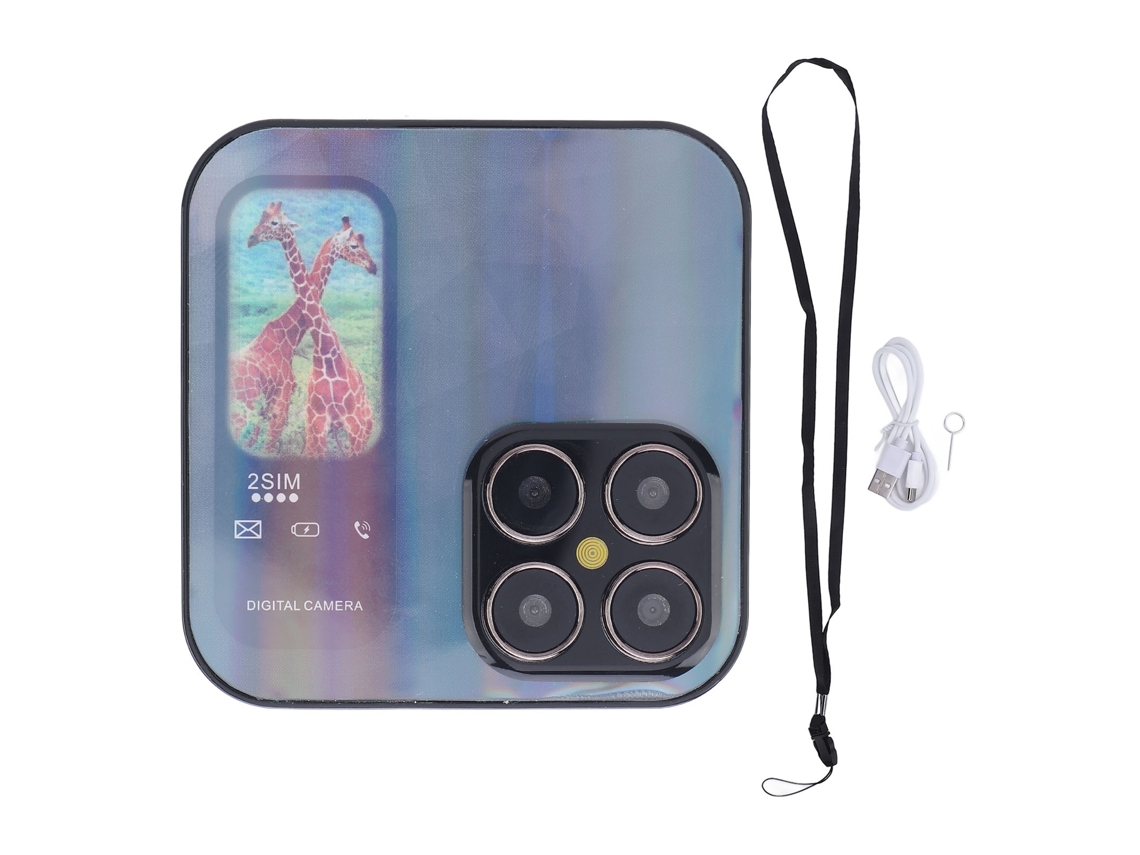 Teléfono Plegable Pequeño Con Pantalla De 2,4 Pulgadas, Botones Grandes, Radio Fm Y Cámara - Negro