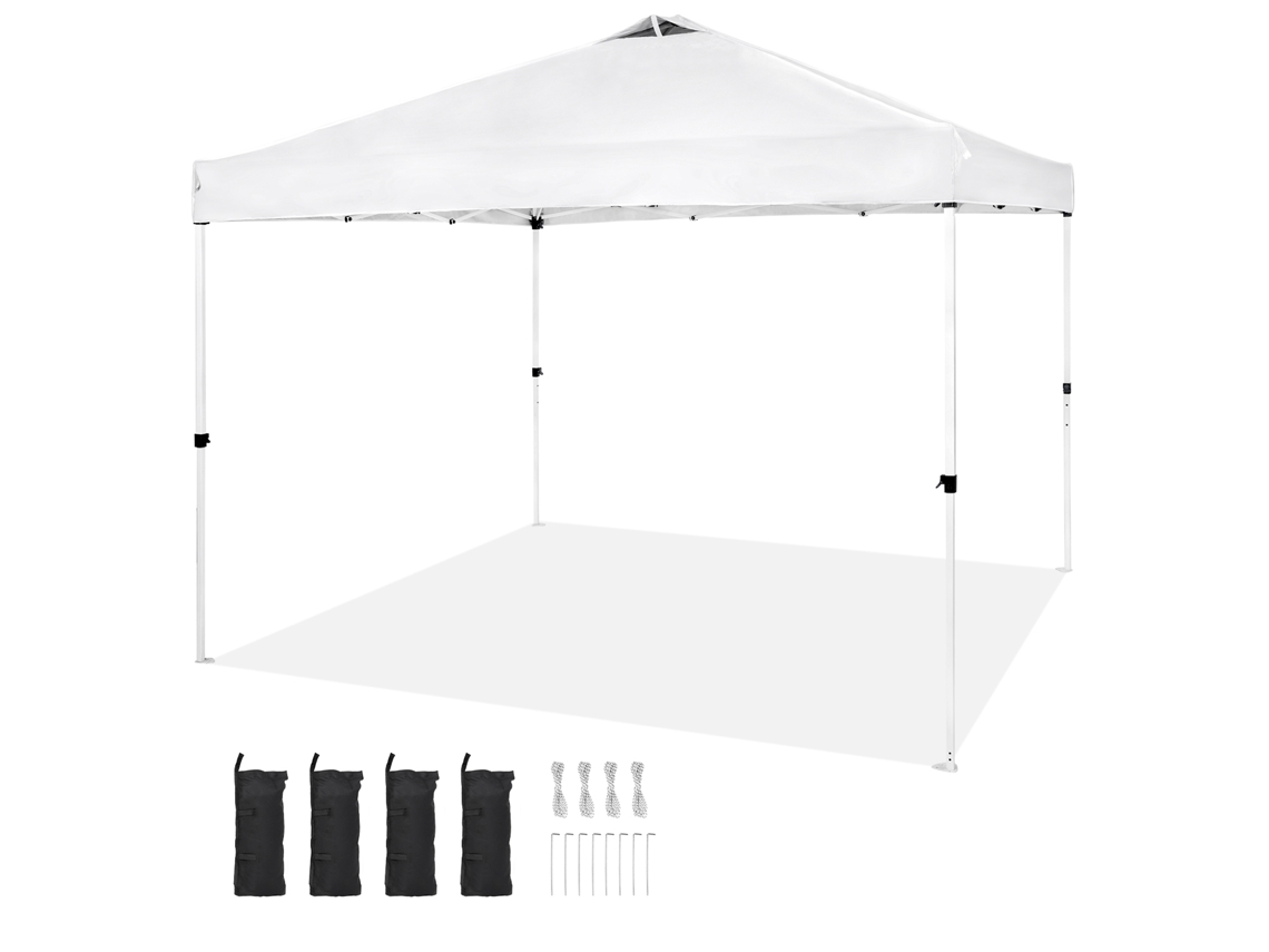 Carpa plegable Succebuy de 304,8 x 304,8 cm para playa y camping, con bolsa, blanca