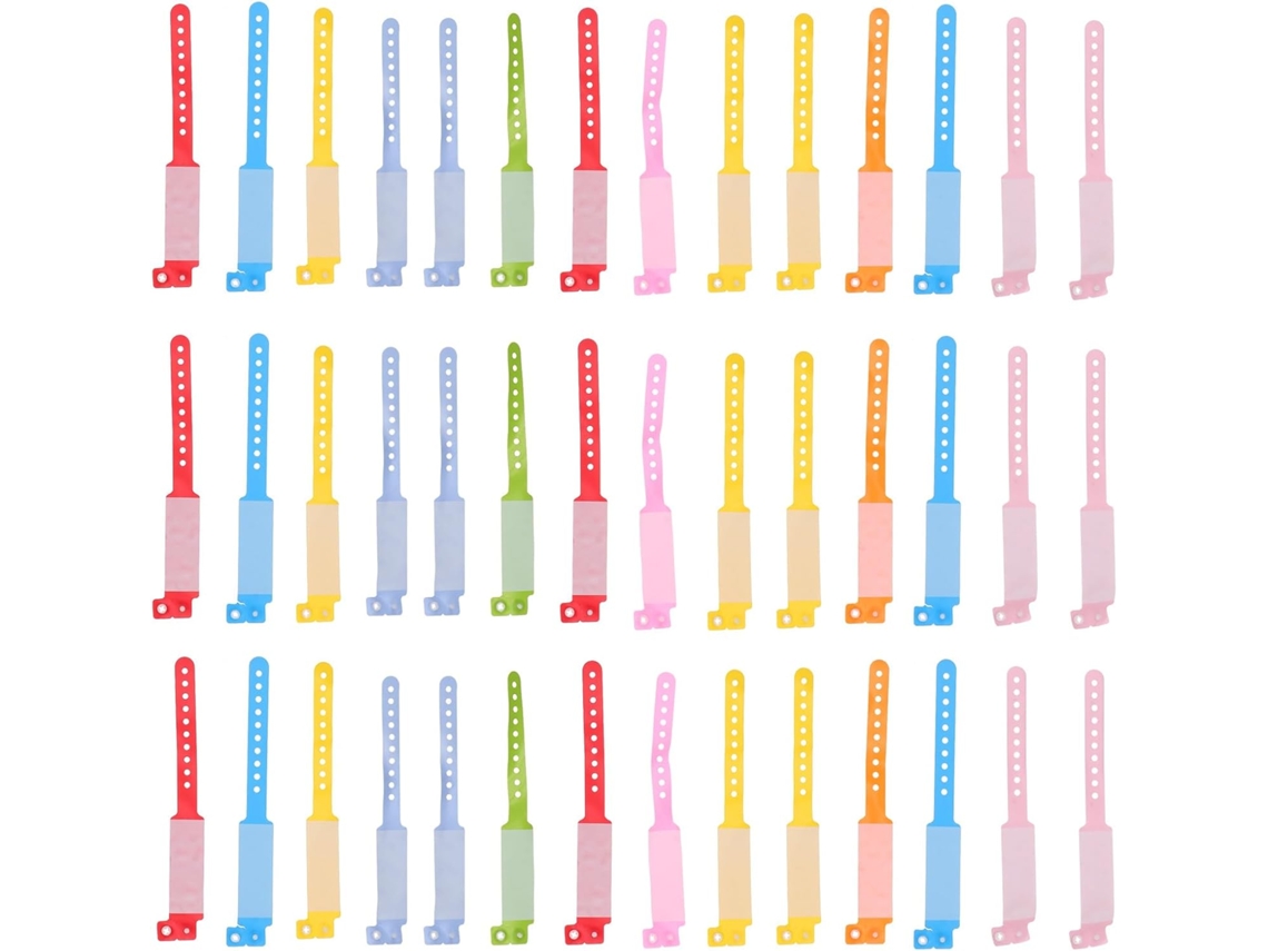100 Pulseras De Identificación De Pvc Impermeables, Estilo Adorable, Color Amarillo.