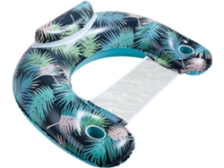 Silla de piscina inflable de 115 x 85 cm, con portavasos, flotador inflable para adultos, Espr Vayotoy
