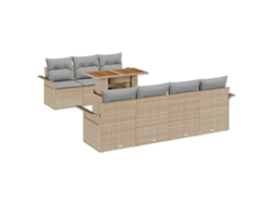 Maison Exclusive - Conjunto De Sofá De Jardim 8 Pcs Bege Rattan Sintético