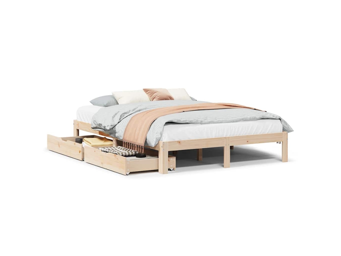 Maison Exclusive - Estructura De Cama Con Cajones Madera Maciza Pino 120x190 Cm
