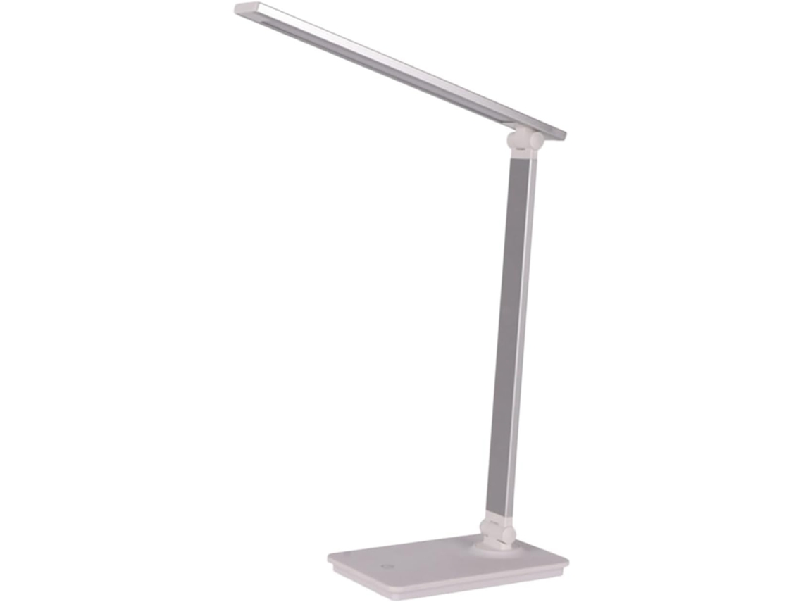 Lámpara De Mesa Metálica Led Usb Plateada