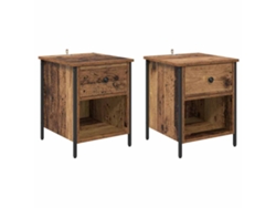 Maison Exclusive - Armario De Noche Con Cajón 2 Pcs Madera Vieja 40 X 42 X 50 Cm
