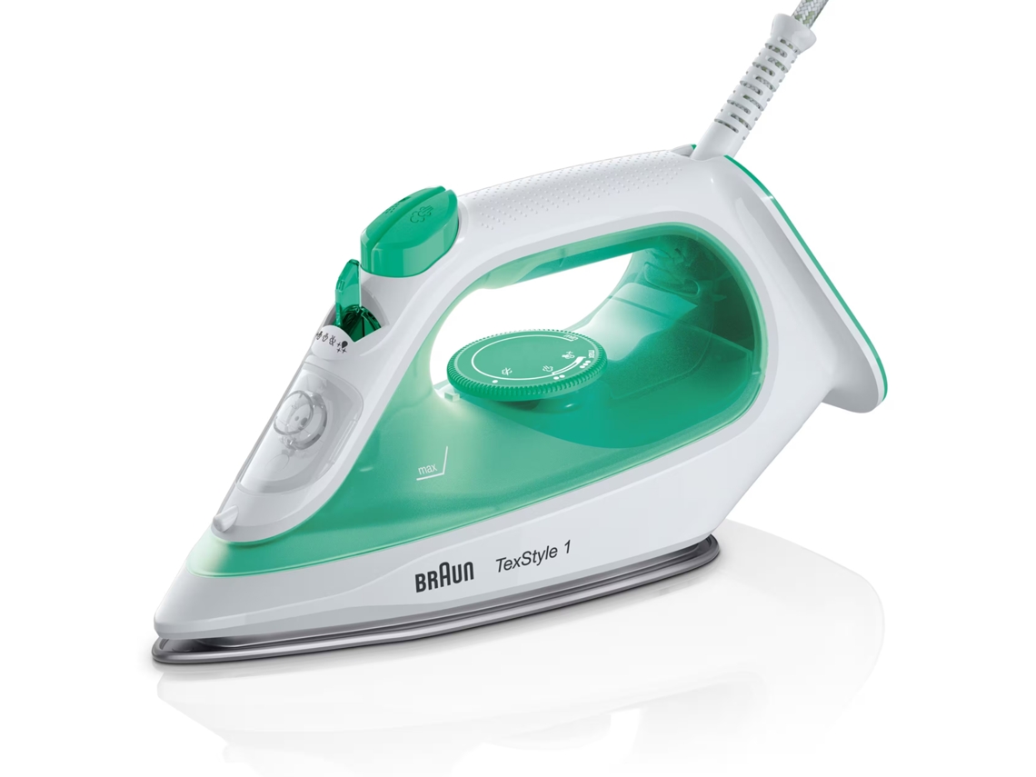 Plancha de vapor BRAUN TexStyle 1 SI1040GR (Chorro de vapor 120 g/min - Suela cerámica)