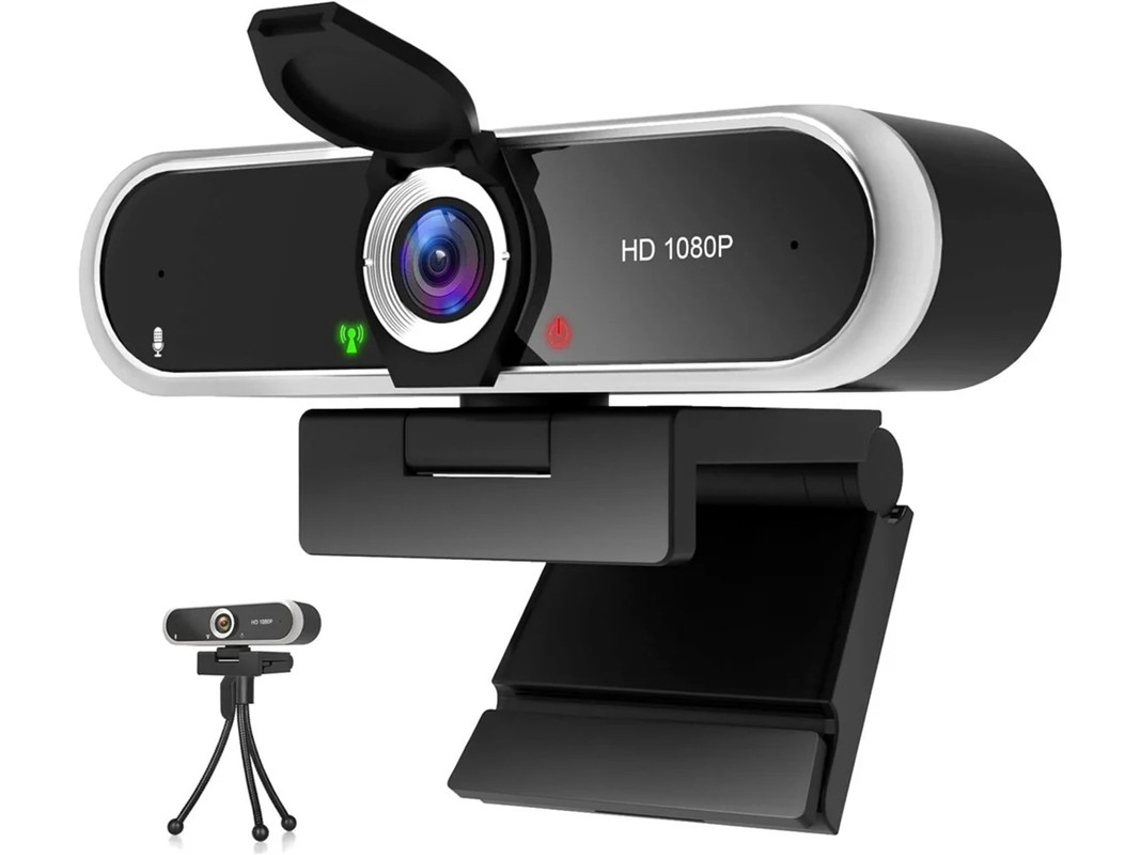 Cámara web 1080p con micrófono y cubierta, Plug and Play con corrección de luz automática para computadora portátil y de escritorio para transmisión en vivo Yizhood