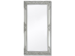 Espejo de Pared Estilo Barroco 100 x 50 cm Plata