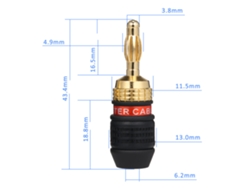 Conector Banana Rojo Y Negro Resistente A La Corrosión Para Cables De Amplificador Y Altavoz.