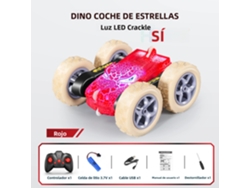 (red Dinosaur Car) Explosivo 2.4g 5wd De Alta Velocidad De Doble Cara Deriva Control Remoto Dinosaurio Coche Con Luz Led