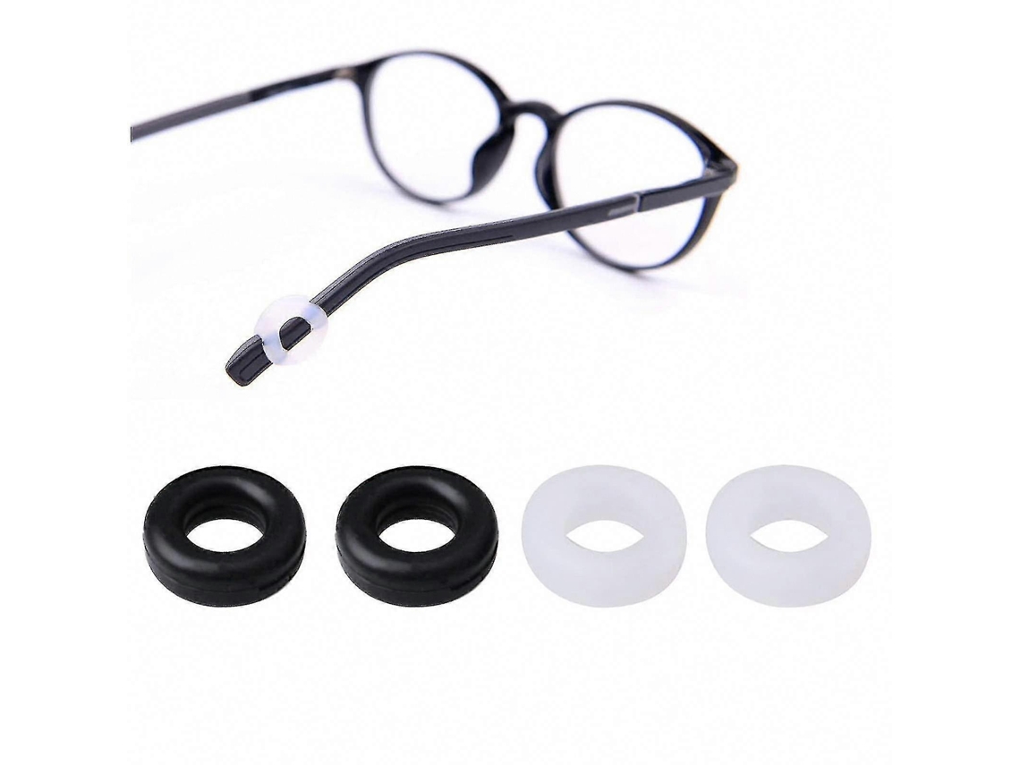 10 pares de ganchos de silicona para gafas, soportes antideslizantes para gafas de montura redonda, blanco y negro Rosewell