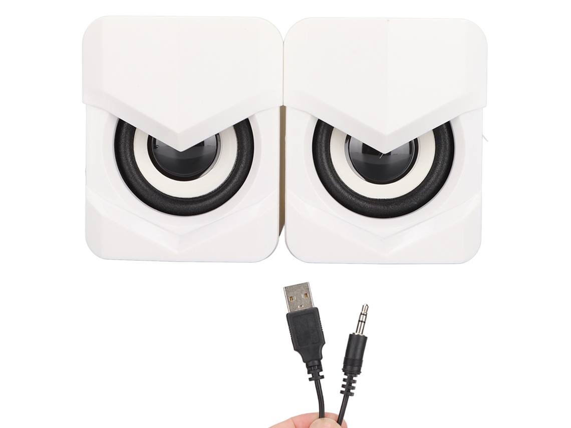 Mini Altavoz Subwoofer Led Usb De Escritorio Para Pc, Portátil, Playstation 4, Blanco