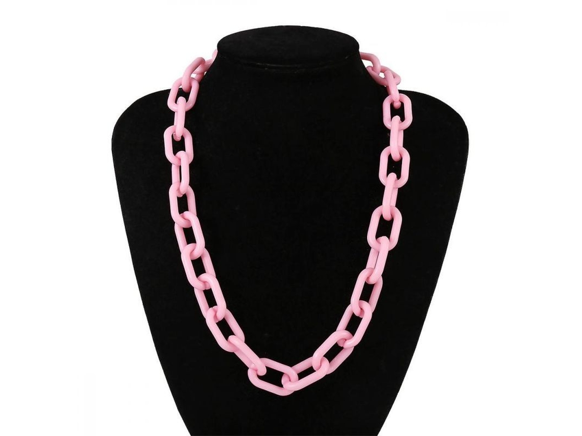 2026-colgante De Collar De Acrílico Geométrico Exagerado Para Mujer 62cm 24 Pulgadas Xvb Rosa