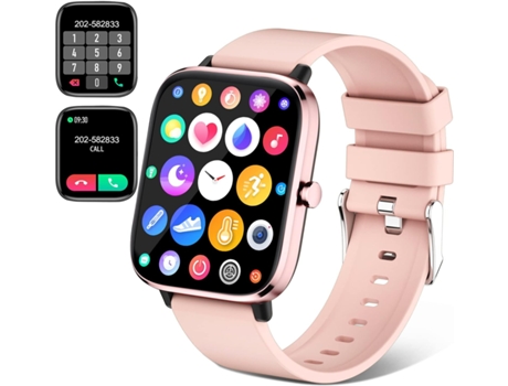 VEANXIN Reloj Inteligente 1.7'' Pantalla TFT Completamente Táctil Rastreador de Actividad Física-Rosa