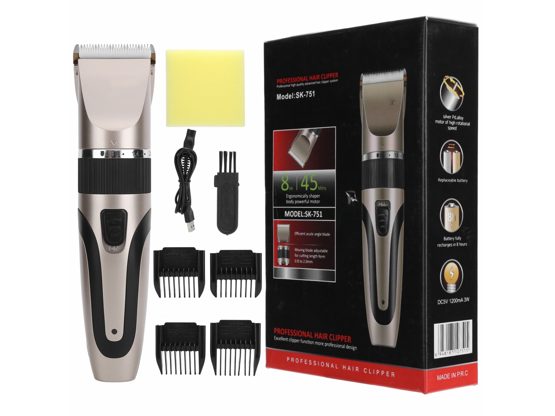 Cortadora De Pelo Eléctrica De Doble Uso Con Conexión De Carga Recargable Para Hogar Oro