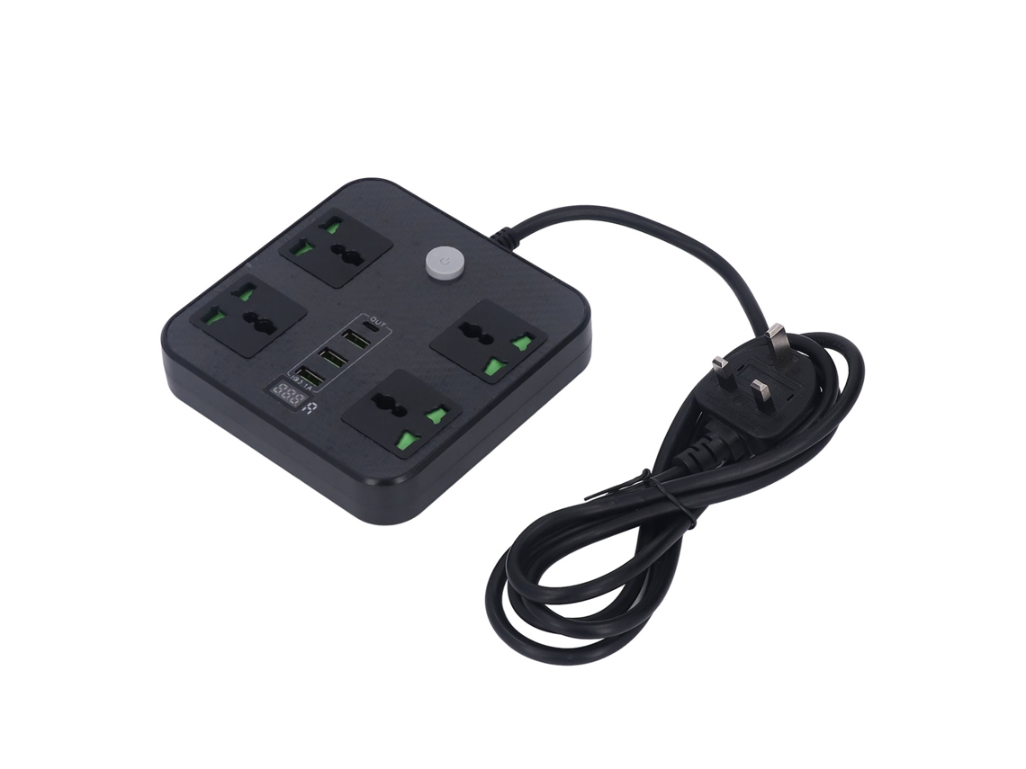 Enchufe Multifuncional 8 En 1 Con Usb De 5 V Y 3,1 A Y Cable De 2 M Para El Hogar Y La Oficina.