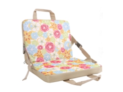 Colchoneta Plegable Para Gradas Con Respaldo, Tejido Oxford 600d, Estampado Floral Rojo, Para Niños.