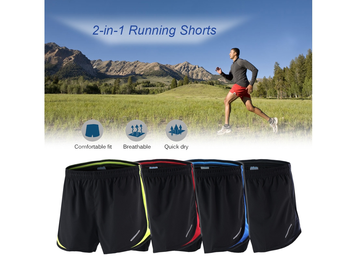 Pantalones Cortos De Running De Secado Rápido 2 En 1 Para Hombre, Ideales Para Entrenamiento, Maratón, Ciclismo Y Fitness.