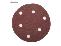 100 Piezas De Lija Flocking De 125mm (5 Pulgadas) Con 6 Agujeros, Disco De Terciopelo Trasero (40)