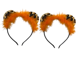 Conjunto De 2 Cabezas De Tigre De Peluche Con Orejas Para Cosplay, Accesorios Para Fotos, Tocados Suaves.