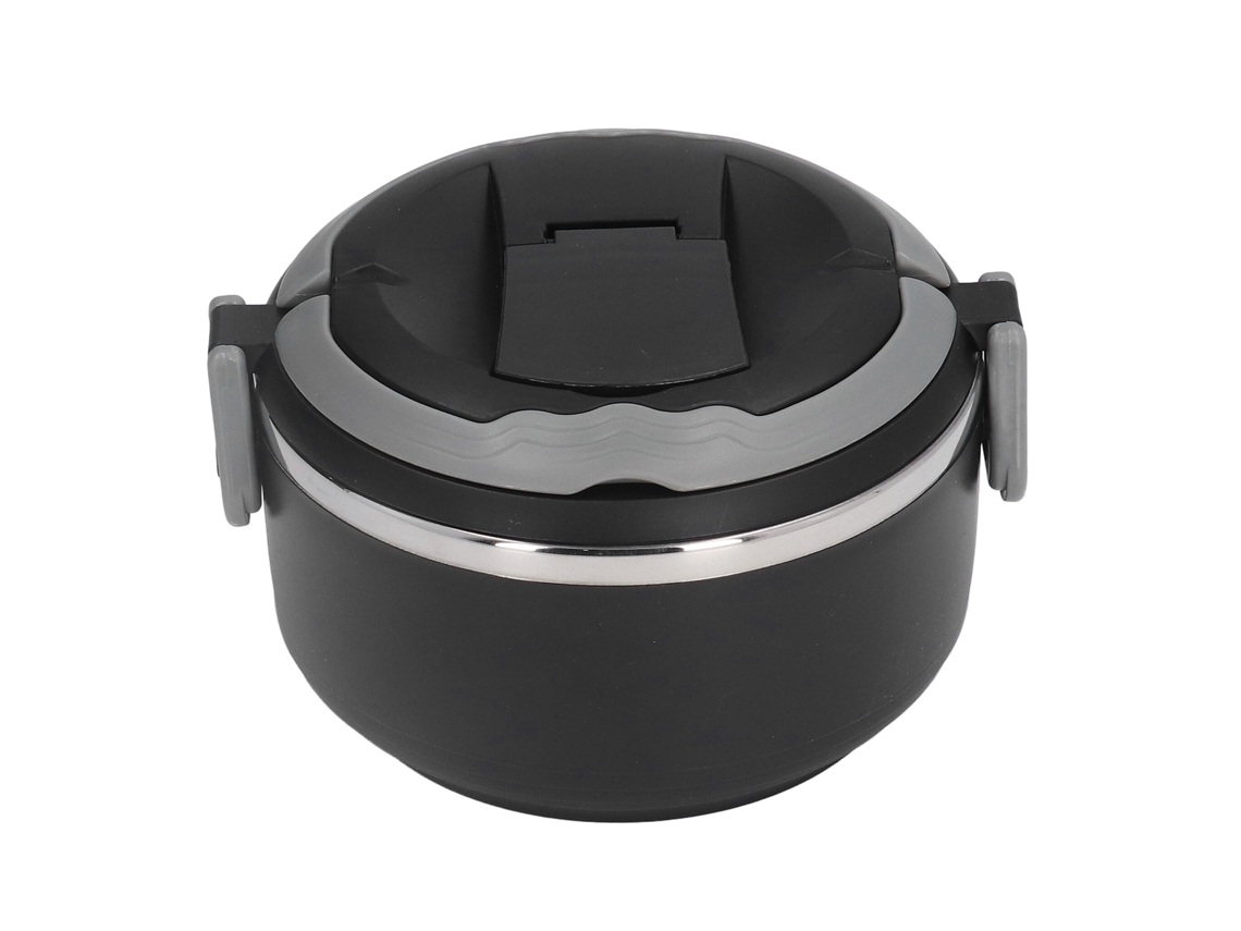 Bandeja Bento Estilo Japonés De Acero Inoxidable Portátil Térmica Para Escuela Oficina Capa Única Negra 201 Liner