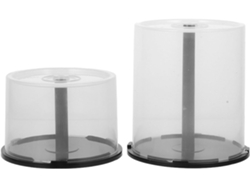 Juego De 2 Cajas Transparentes Para Almacenamiento De Cd/dvd Con Base Negra, Capacidad Para 50-100 Discos.