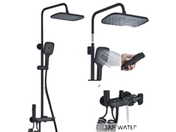 Juego de grifo de ducha, rociador superior, ducha de mano, bidé, negro sin pantalla OEM