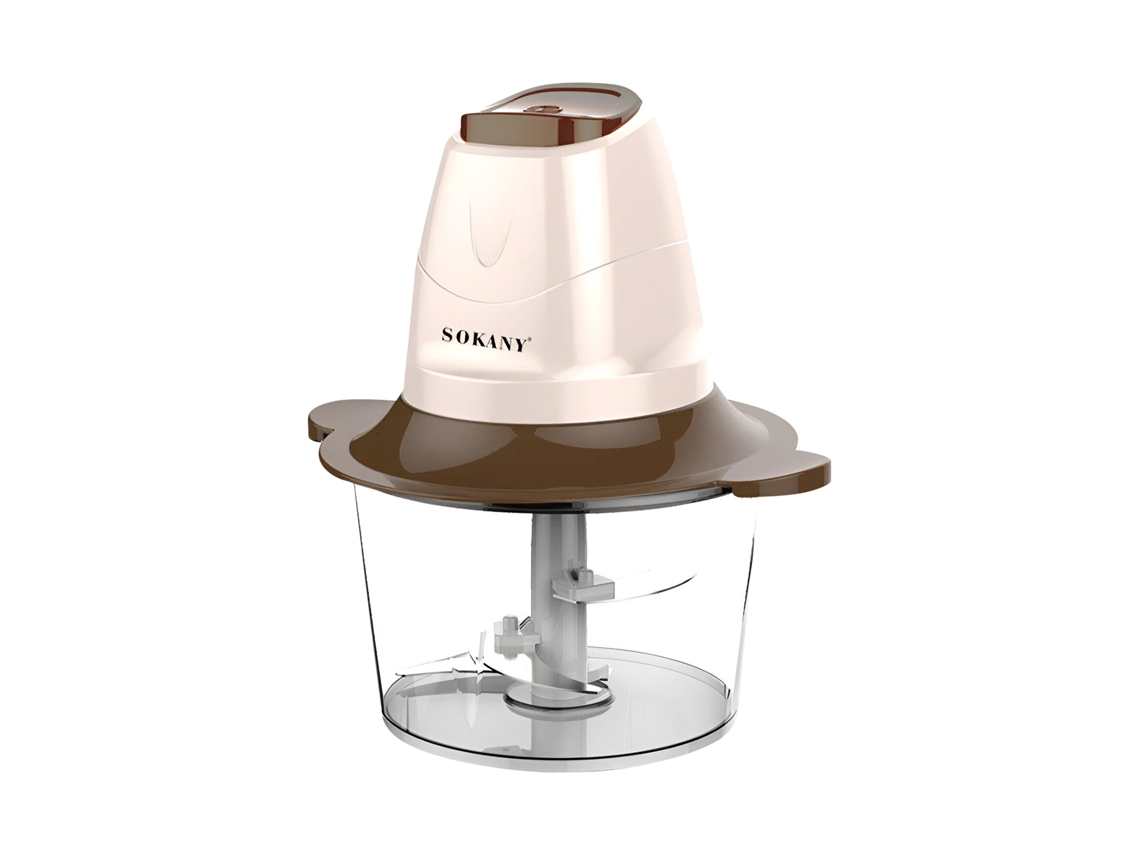 Picadora Eléctrica 300 W 2 L con Cuchilla de Acero Inoxidable y Dos Velocidades Marrón/Beige