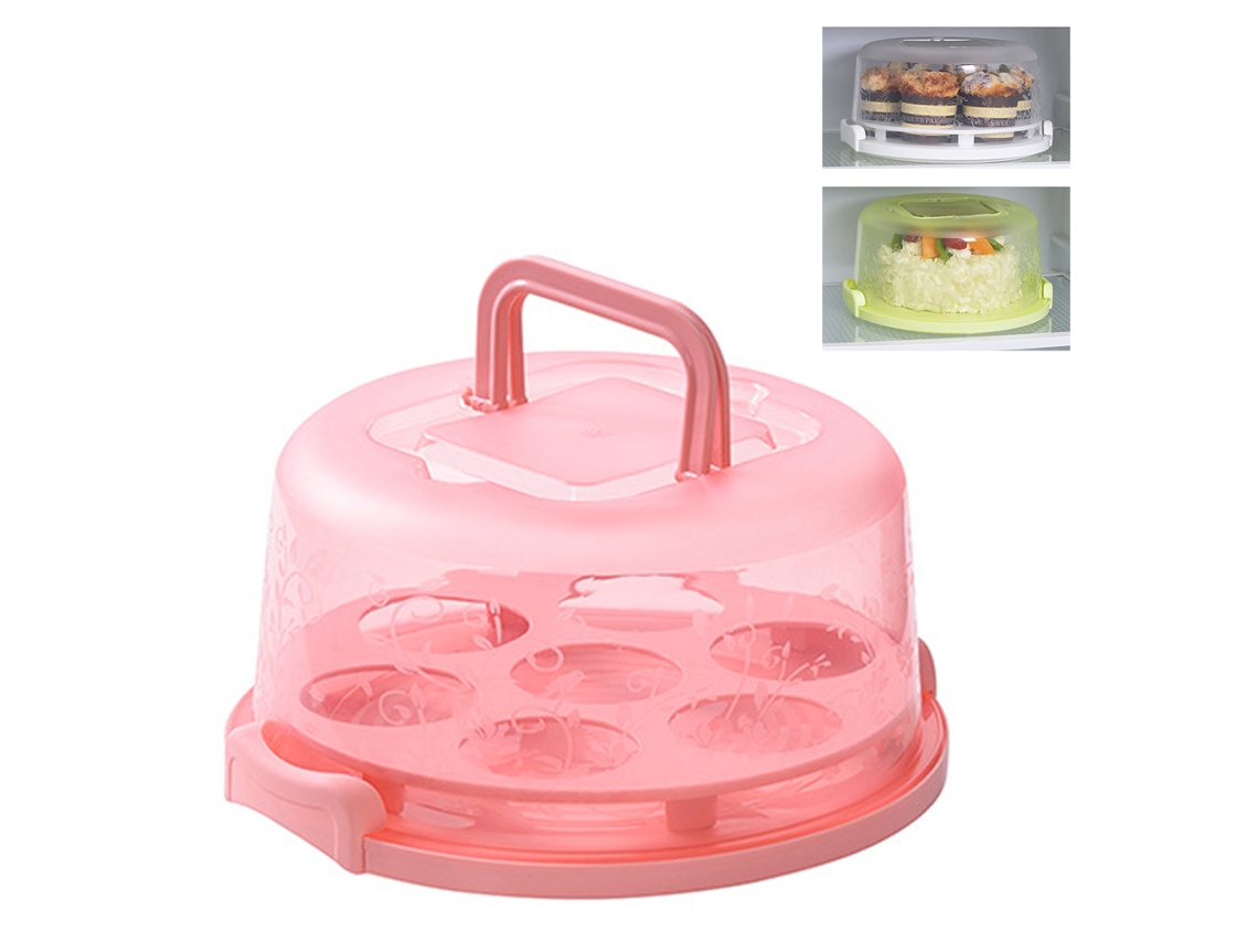 Carrito Para Pasteles Con Tapa Transparente, Plato De Postre De Acero Inoxidable Con Asa, Soporte Para Cupcakes Con 7 Agujeros, Pp.