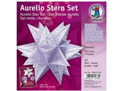 33 Hojas de Papel Decorativo para Estrella URSUS plateado (15x15 cm)
