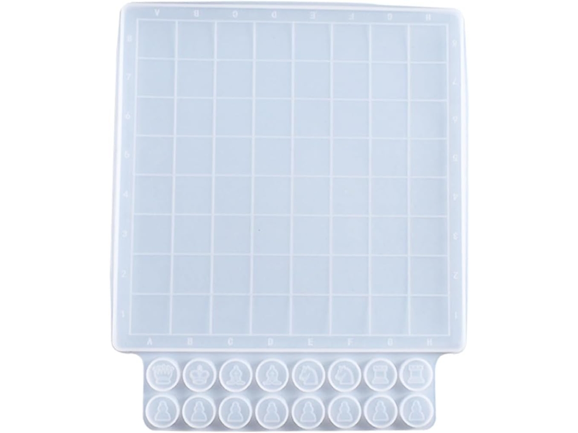 Molde De Silicona Flexible Y Antiadherente Para Juegos De Ajedrez Caseros, Moldes De Ajedrez De Resina Epoxi.