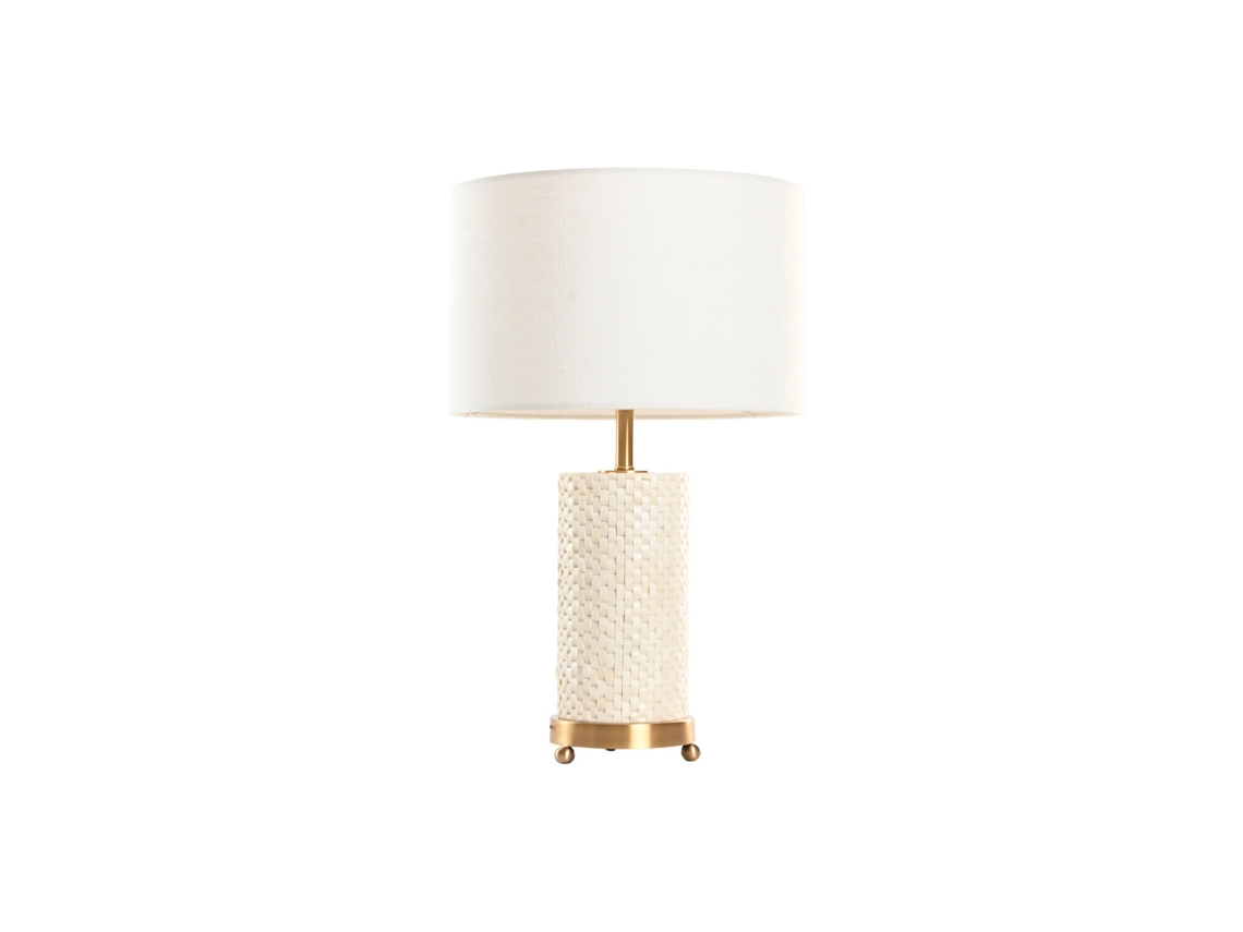 Lámpara de mesa en latón blanco, 36x36x46cm ALEXANDRA HOUSE LIVING