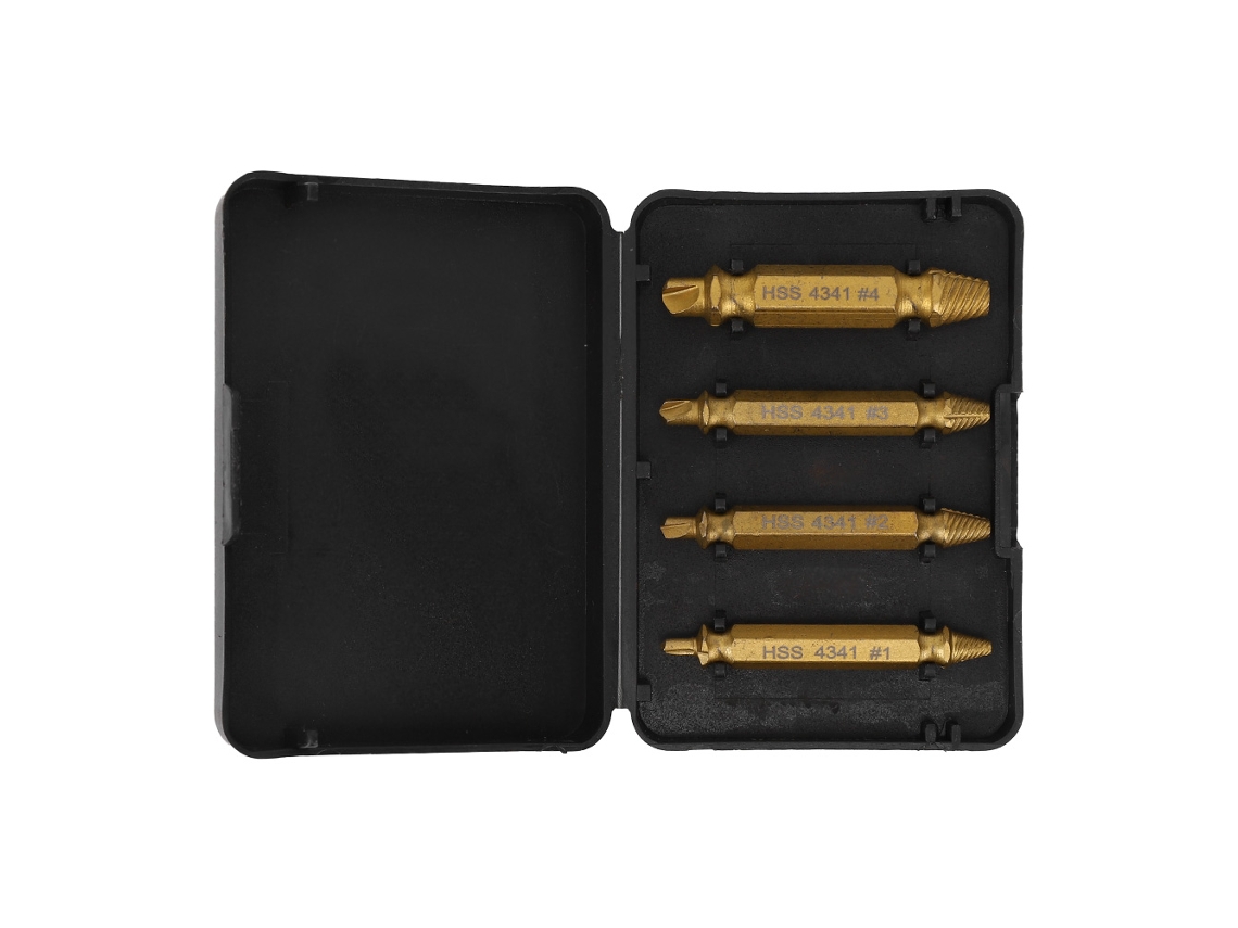 4 Extractores De Tornillos De Doble Extremo Easy Out Para Quitar Tornillos Dañados - Dorado