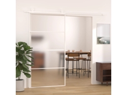 Puerta Corredera Esg Vidrio Y Aluminio Blanca 102,5x205 Cm