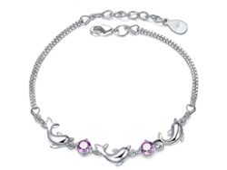 Pulsera de océano, pulsera de delfín con cristal, pulsera ajustable, joyería de playa, regalos Nostalgia88