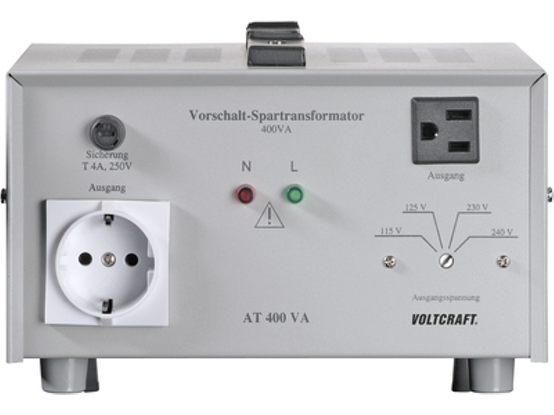 Transformador Vorschalt de 400 Nv, Spannungswandler, 115/125/230/240 V/ac / 230/240/115/12 Voltcraft (a 400 va)