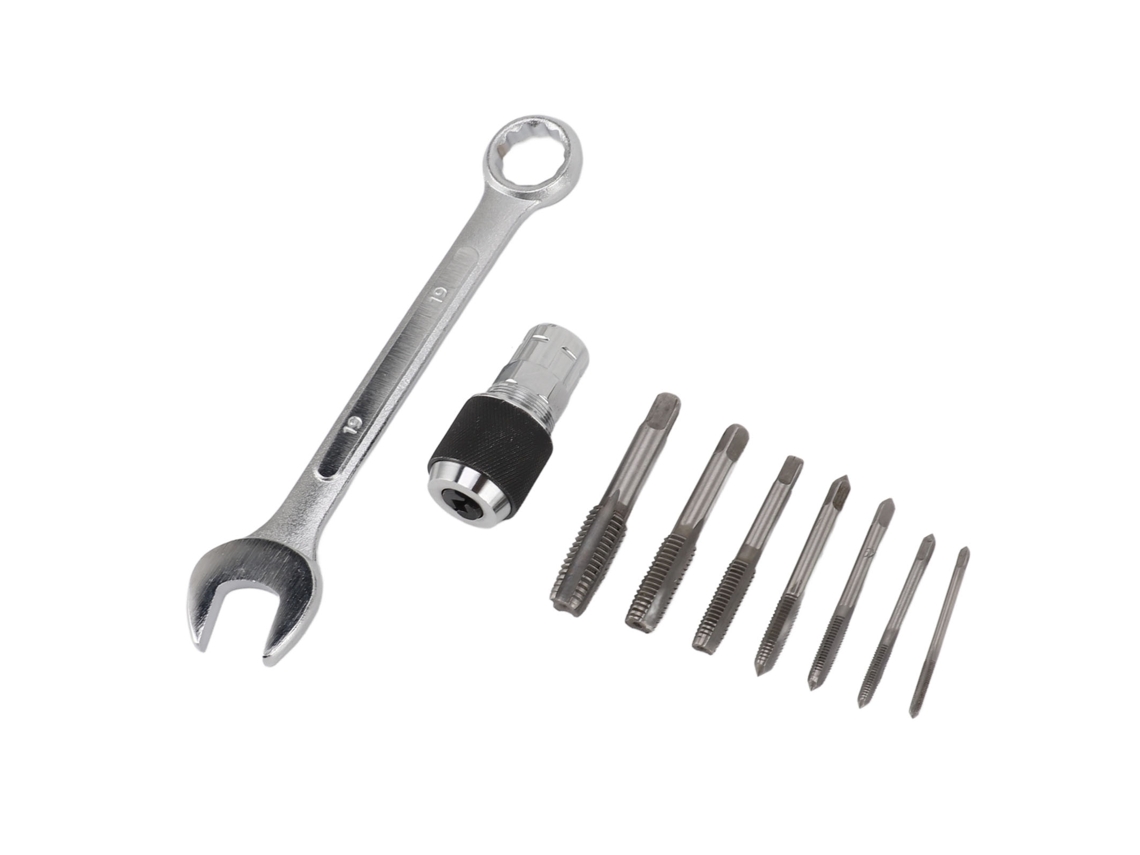 Juego De Brocas Roscadas Métricas Con Llave M19 Y Adaptador De Acero De Alta Velocidad.