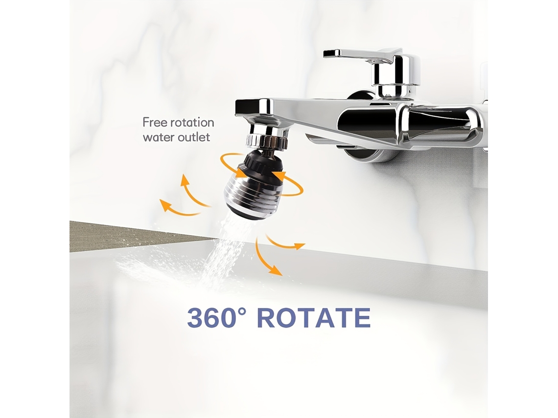 Se Trata De Un Grifo De Cocina Doméstico Con Función De Ahorro De Agua, Diseño Giratorio De 360 Grados, Filtro Aireador Y Adaptador.