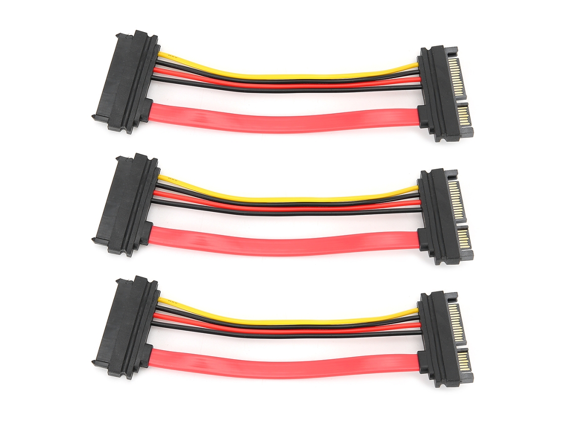 Cable De Datos Sata De 3 Piezas, 29p Hembra A 22p Macho, Para Disco Duro, De Plástico, Para Uso Doméstico Y Móvil.