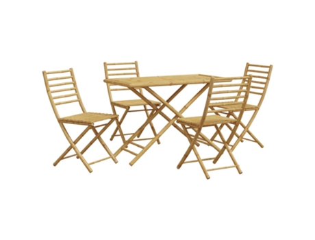 Conjunto 5 de comedor de jardín VIDAXL bambú